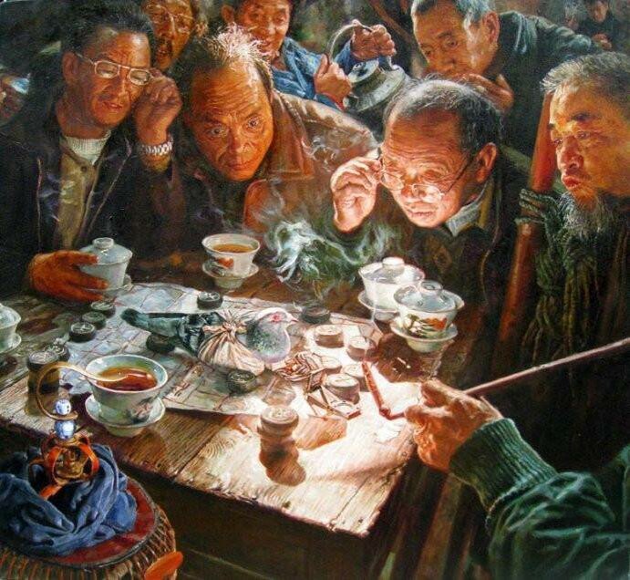 Художник Чэнь Аньцзянь. Чайная церемония. Китай
