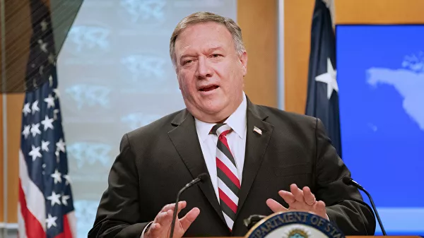 Госсекретарь США Майк Помпео во время выступления в Госдепартаменте в Вашингтоне. Архивное фото 