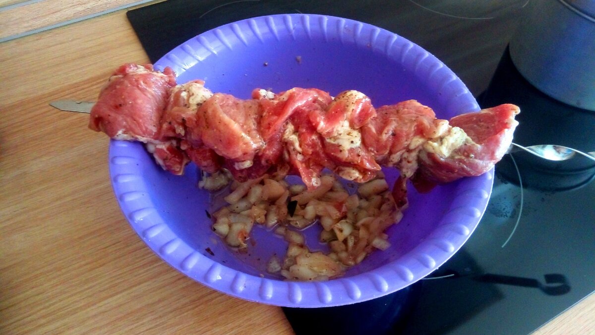 Шашлык перед готовкой в духовки