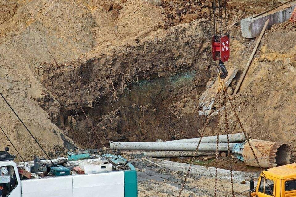 Работы на месте строительства Юго-Восточной хорды. Фото: телеграм-канал Зеленая стена