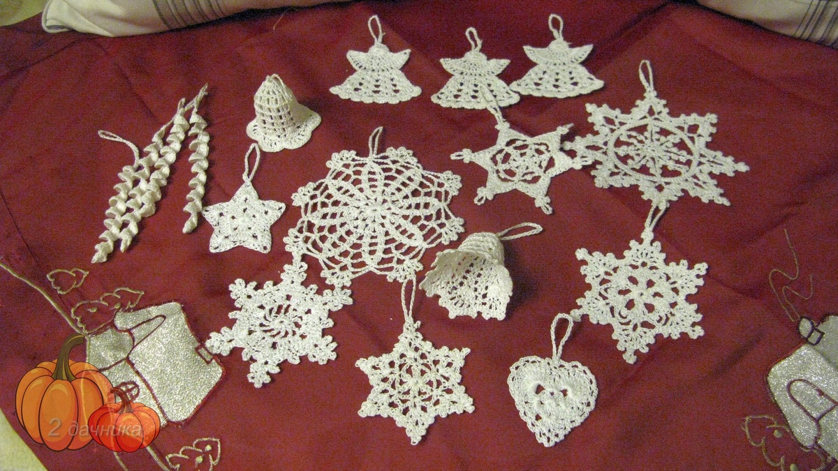 Вязаные крючком Новогодние украшения.