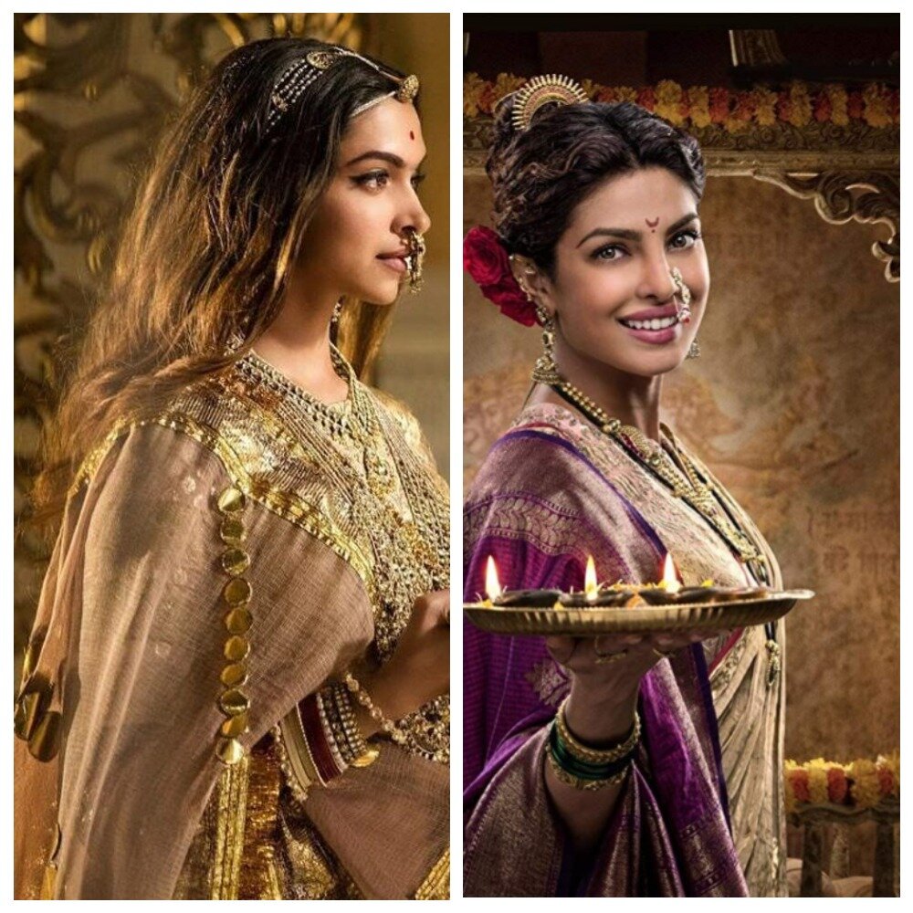 Источник: Первое фото: YouTube.com Кадр к фильму «Падмавати» Второе фото: Источник: КиноПоиск. Фото к фильму «Баджирао и Мастани»