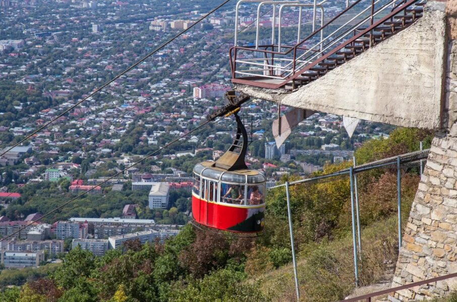 Канатная дорога бул гагарина 2 пятигорск фото Подъем на гору Машук в Пятигорске на "Канатке". С чем можно столкнуться на верху