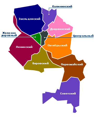 Районы Новосибирска на карте. Источник: Яндекс.Картинки 