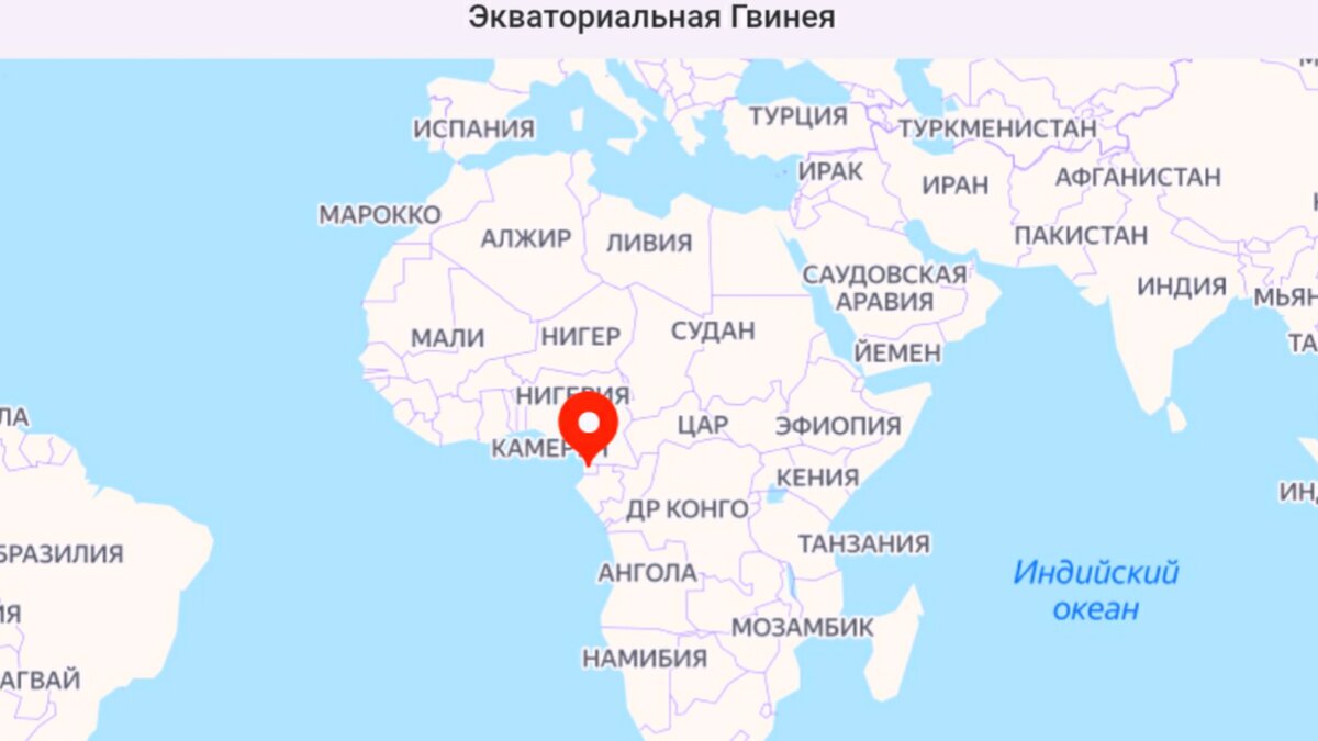 Карта экваториальной гвинеи