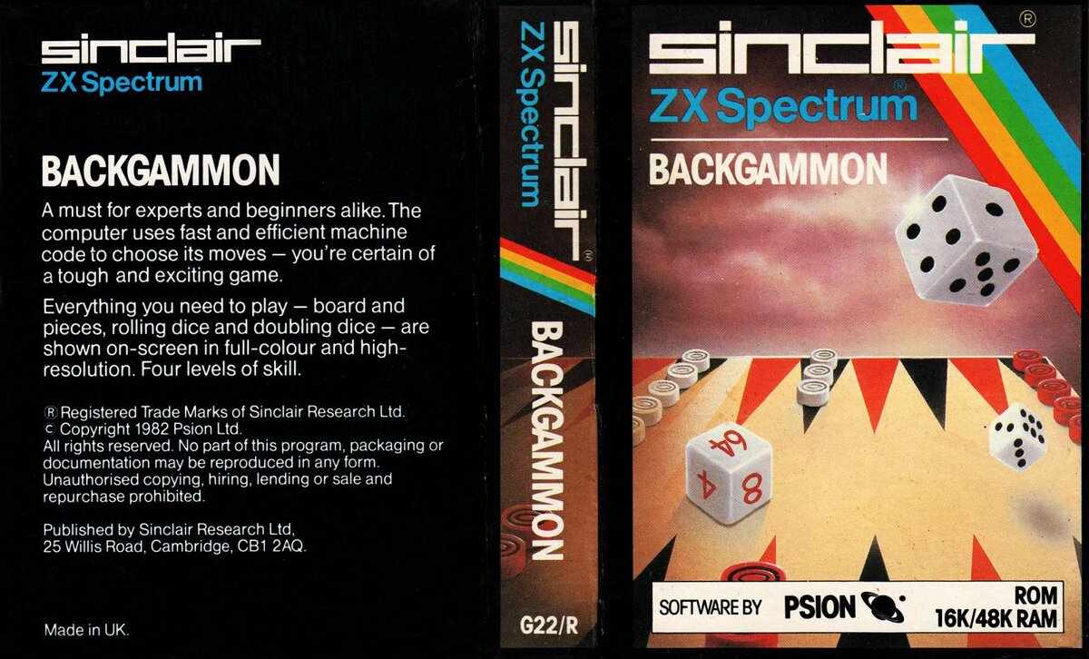 Кассетный инлей игры «Backgammon»