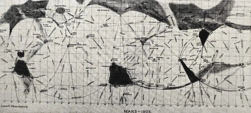 Карта Марса Персиваля Лоуэлла