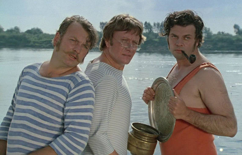 Ширвиндт, Миронов и Державин в фильме «Трое в лодке, не считая собаки» 