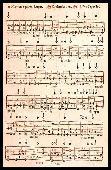 Табулатура для виуэлы XVI века