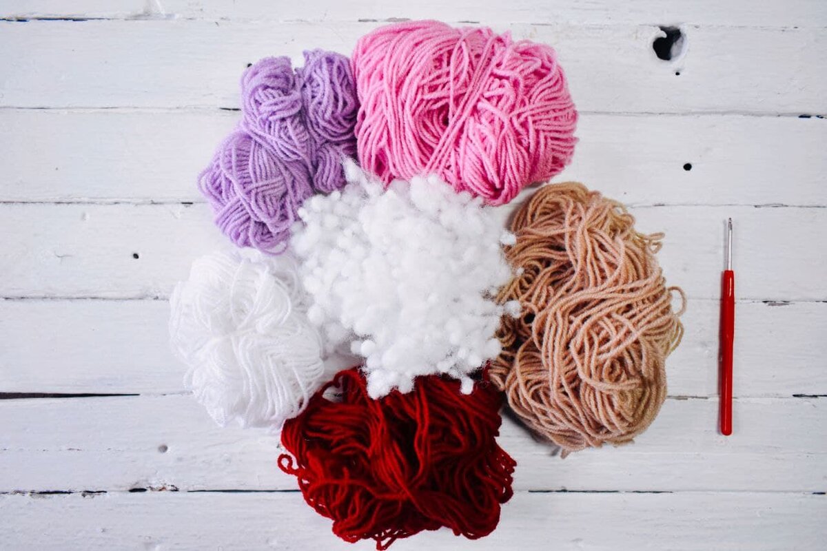 Вязание крючком. Новогодние шары из остатков пряжи