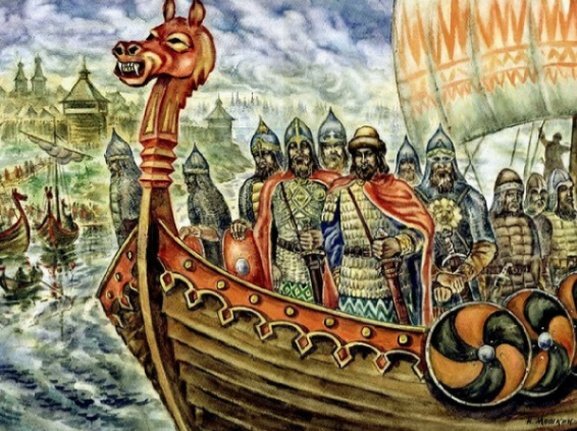 Князь Рюрик в Великом Новгороде. С картины художника И. М. Мошкина