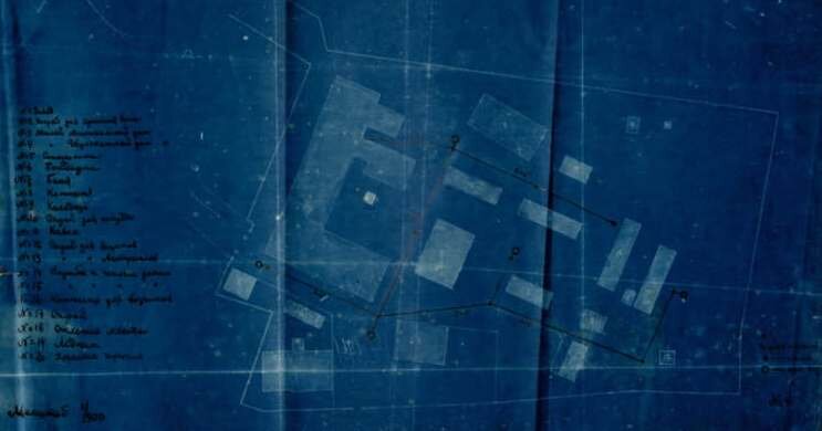 Схема территории Витебского государственного склада № 1 (современное «Придвинье») в 1920-х годах. Из фондов ГАВО