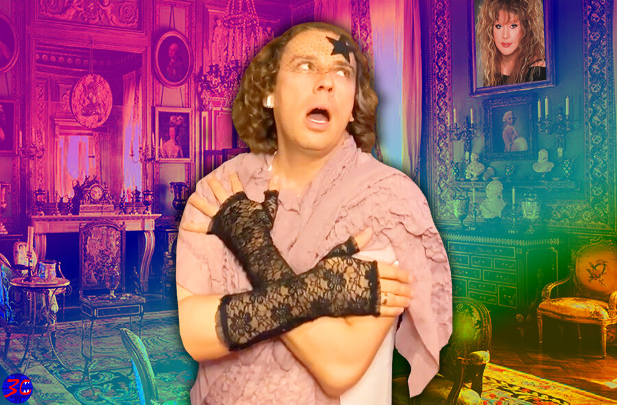 Максим Галкин в образе Ренаты Литвиновой (коллаж автора, источник -www.instagram.com/p/CBBVNrUISU1/)