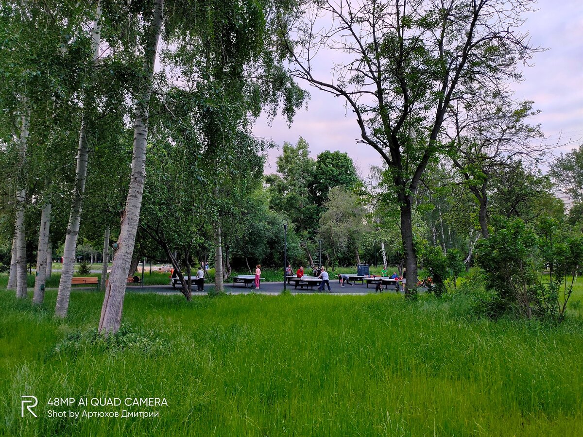 Люди играют в настольный теннис в парке Торфянка. Фото Артюхов Д.