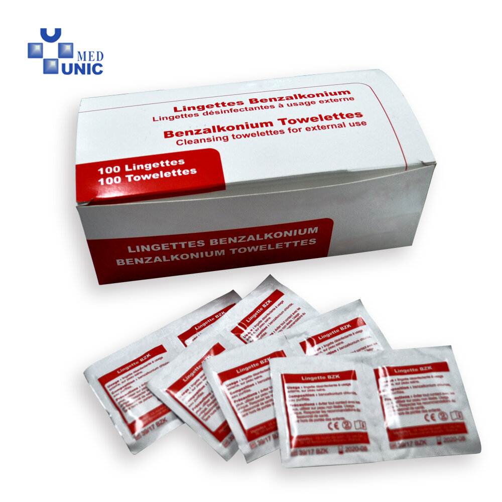 Бензалкониевые антисептические салфетки. Lingettes Benzalkonium. Benzalkonium towelettes. BZK
