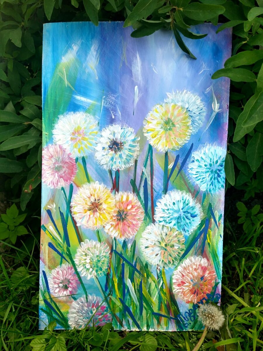 "Нежность одуванчика" Материал: акрил, ДВП. Художник Мария Прошута