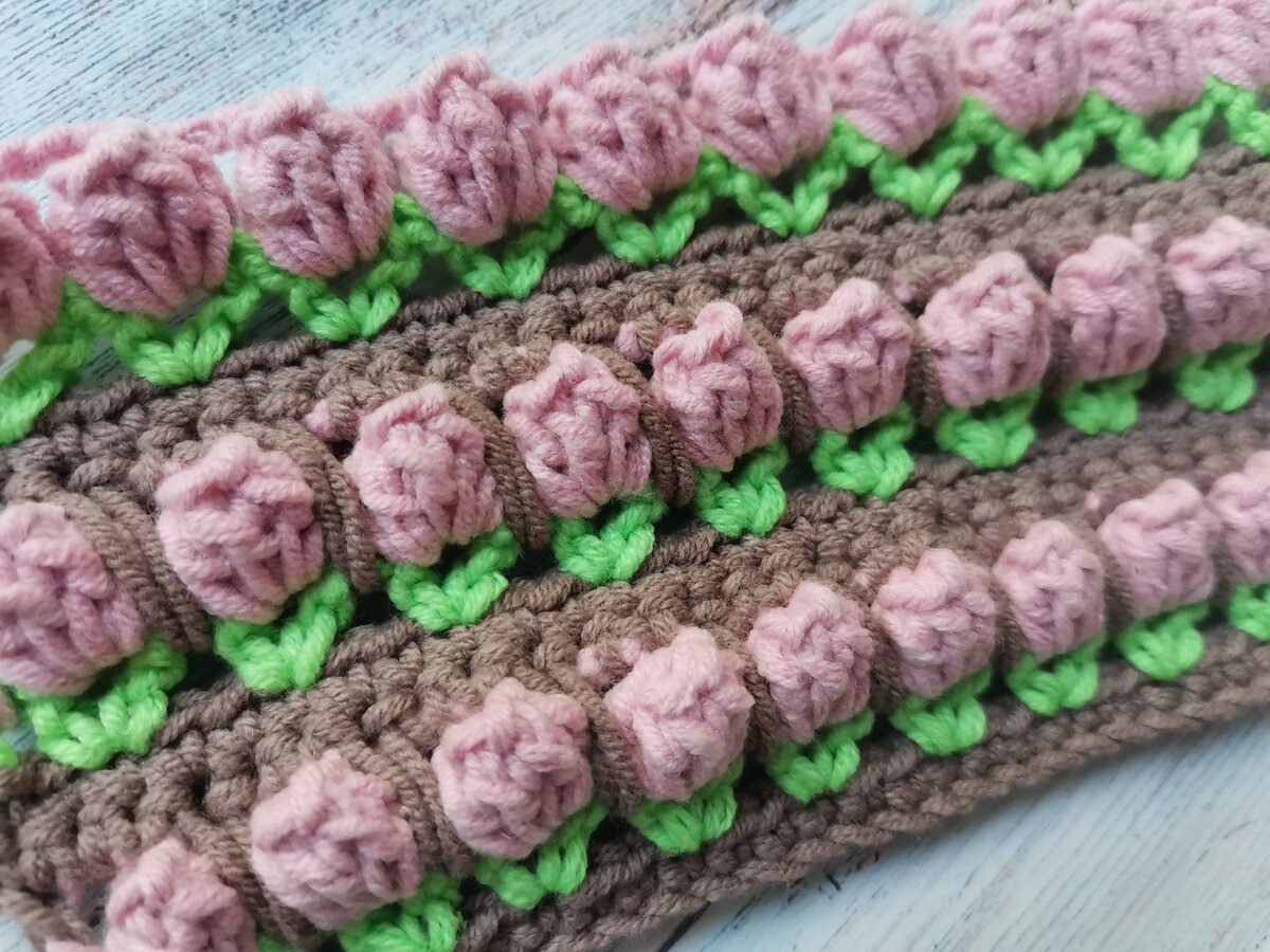 Узор "Цветочный луг" крючком.