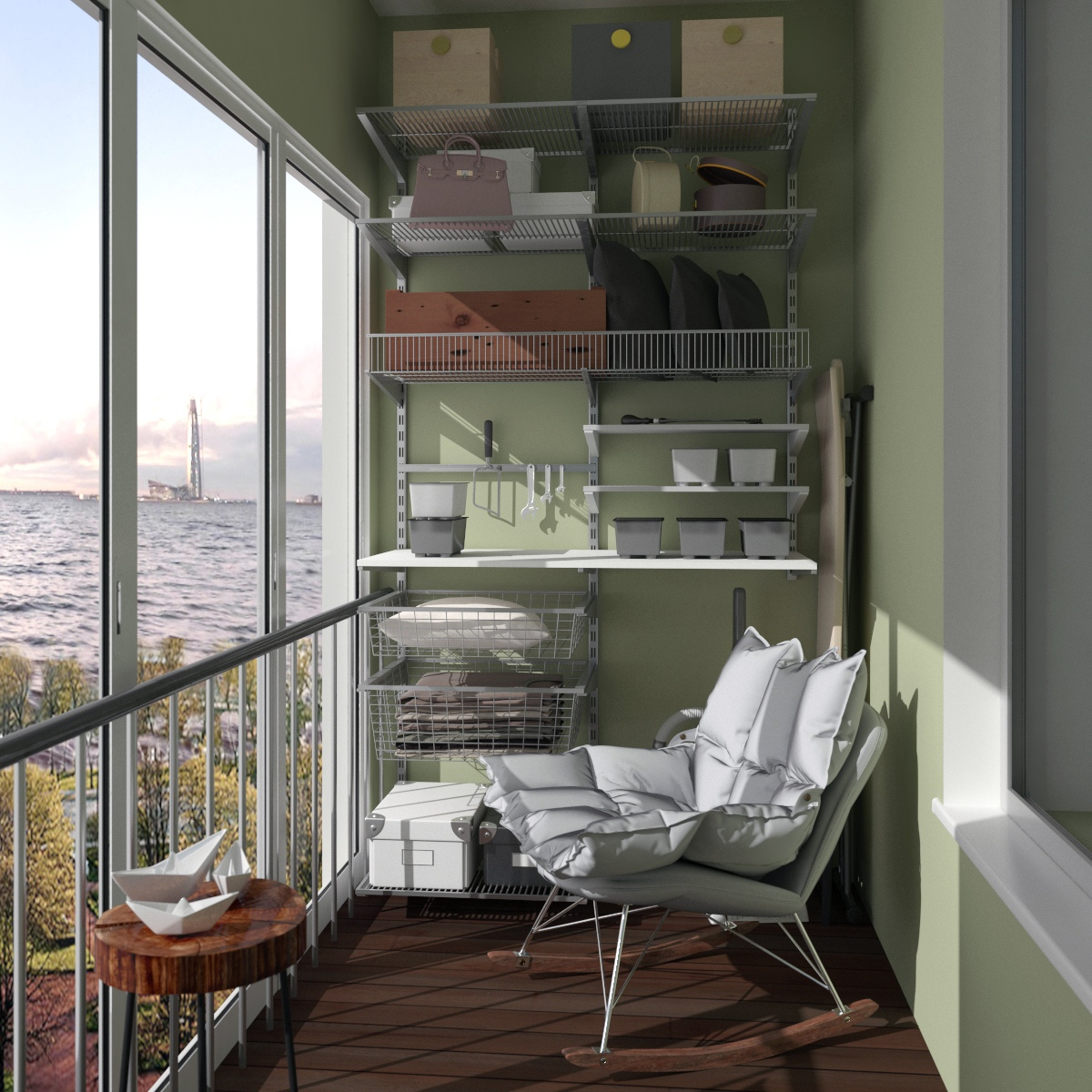 Идеи хранения и отдыха на балконе