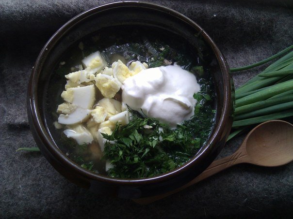 Готовые щи со снытью и крапивой. Фото Вдовичевой Софии.