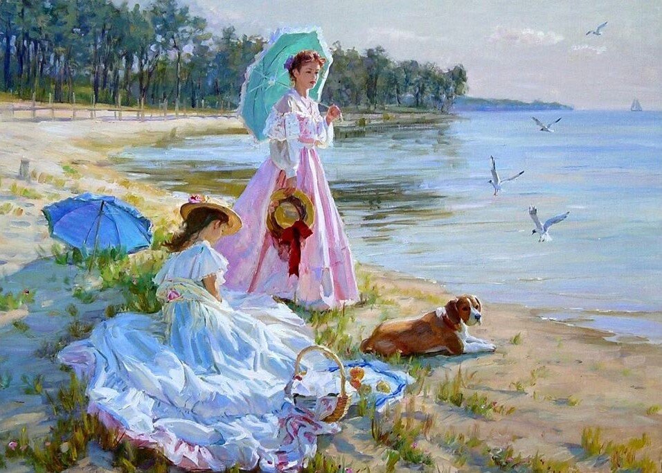 Аверин А.Н., «Две девушки на берегу»