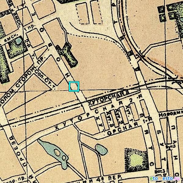 Дом № 1 на Новом шоссе (сегодня Тимирязевская улица) - это где-то здесь . Схема Москвы, 1934 год, карта с сайта etomesto.ru