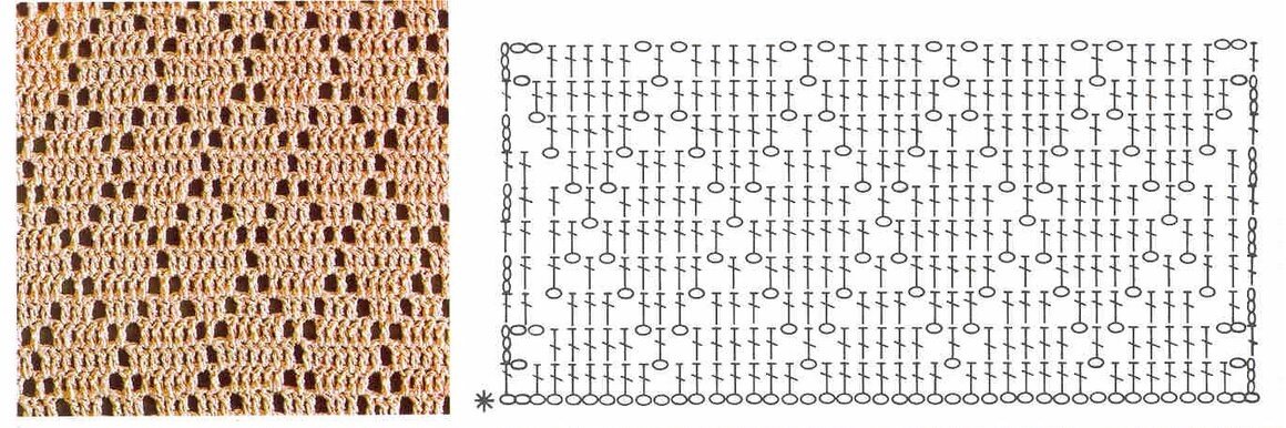Ажурный ромб крючком схемы и описание
