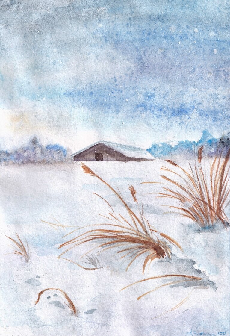 "Третье января". Акварель, 21*19см.