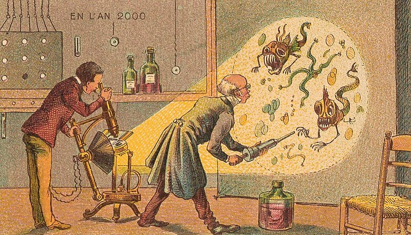 Избавление от микробов. Французская карточка 1900 года https://clck.ru/Xqnvc
