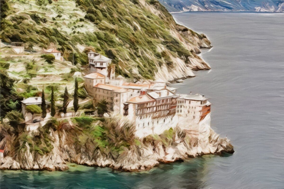 Монастырь святого Григория на Святой Афонской Горе. Читайте "Новый афонский патерик" с поучениями и рассказами преподобного Паисия Святогорца, которые не вошли в шеститомник его "Слов"