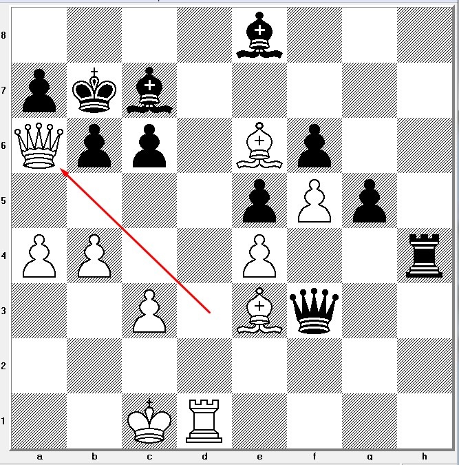 1. Фa6+!! Если Кр:a6 то Сс8х
