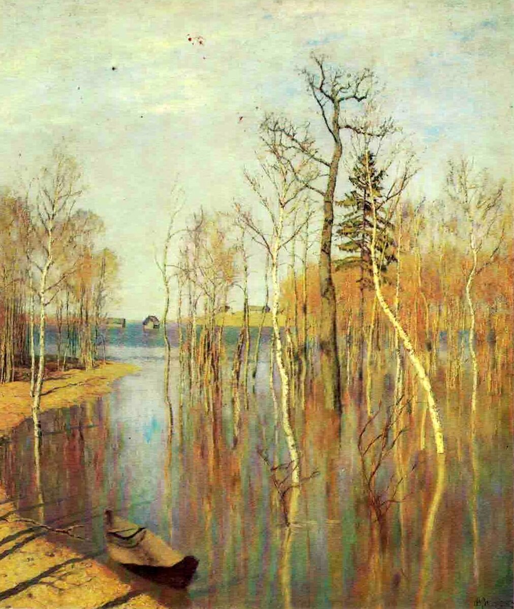 И. Левитан "Весна - большая вода" (1897). Холст, масло, 64,2х57,5, ГТГ