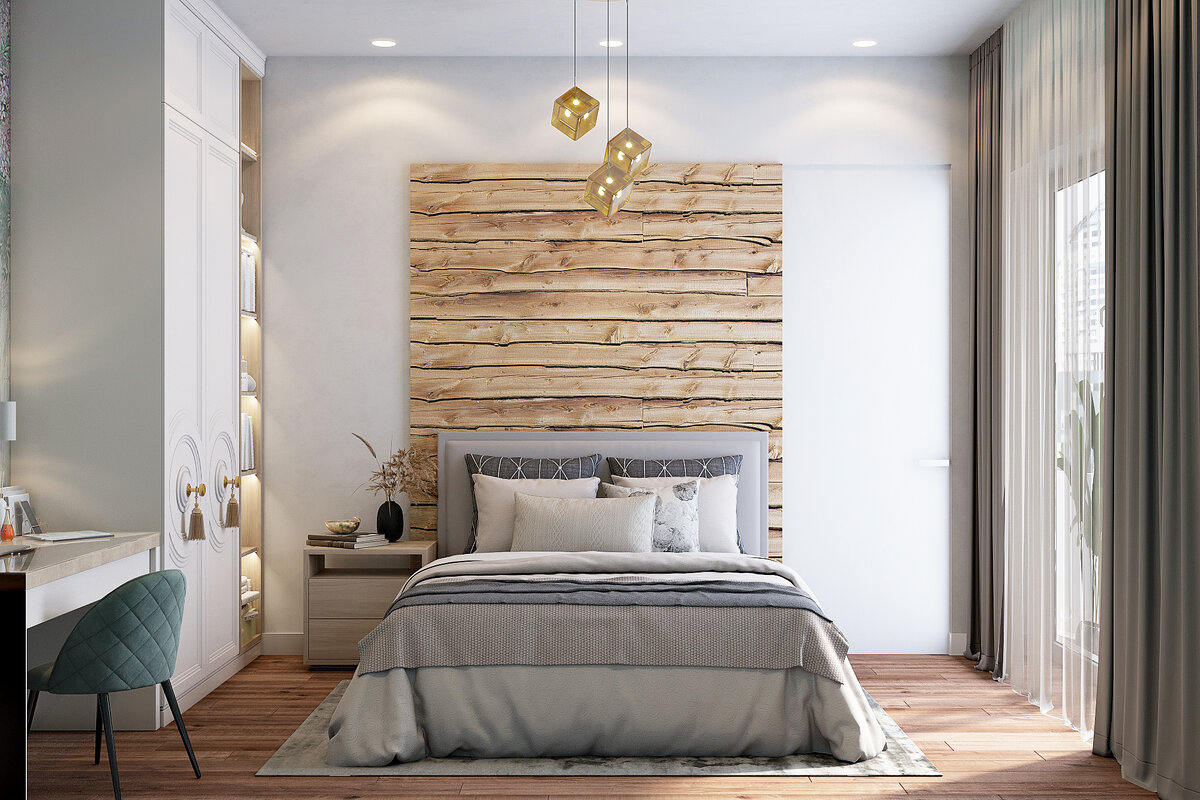 Натуральные элементы в интерьере создают атмосферу уюта и тепла, поэтому используйте дерево в отдельных предметах декора или при отделке пространства. 