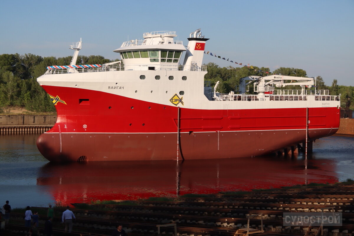 "Вайгач" после спуска на воду / Фото: Судострой
