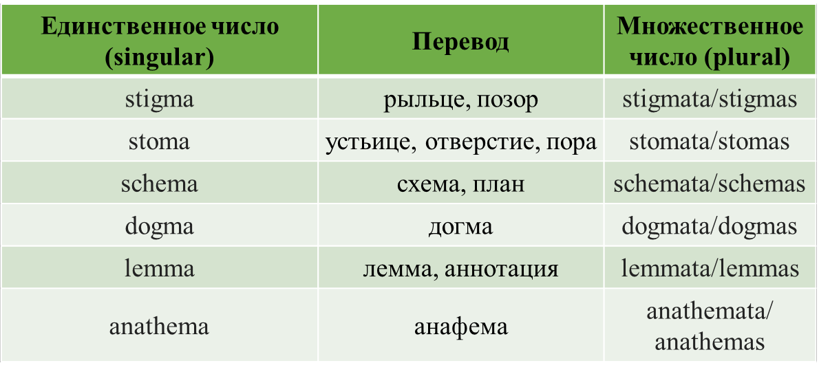 Неправильные существительные множественного числа: много-много слов ...