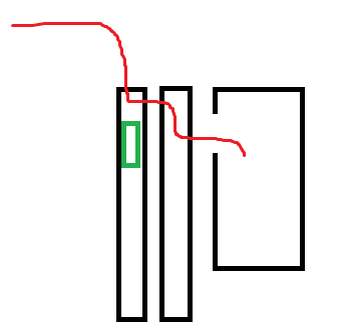 Схемка его выезда. (зелёный я, красный он)
