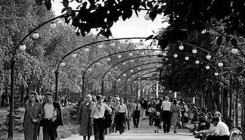 Парк в 50-е годы  - период СССР. Фото: Яндекс картинки