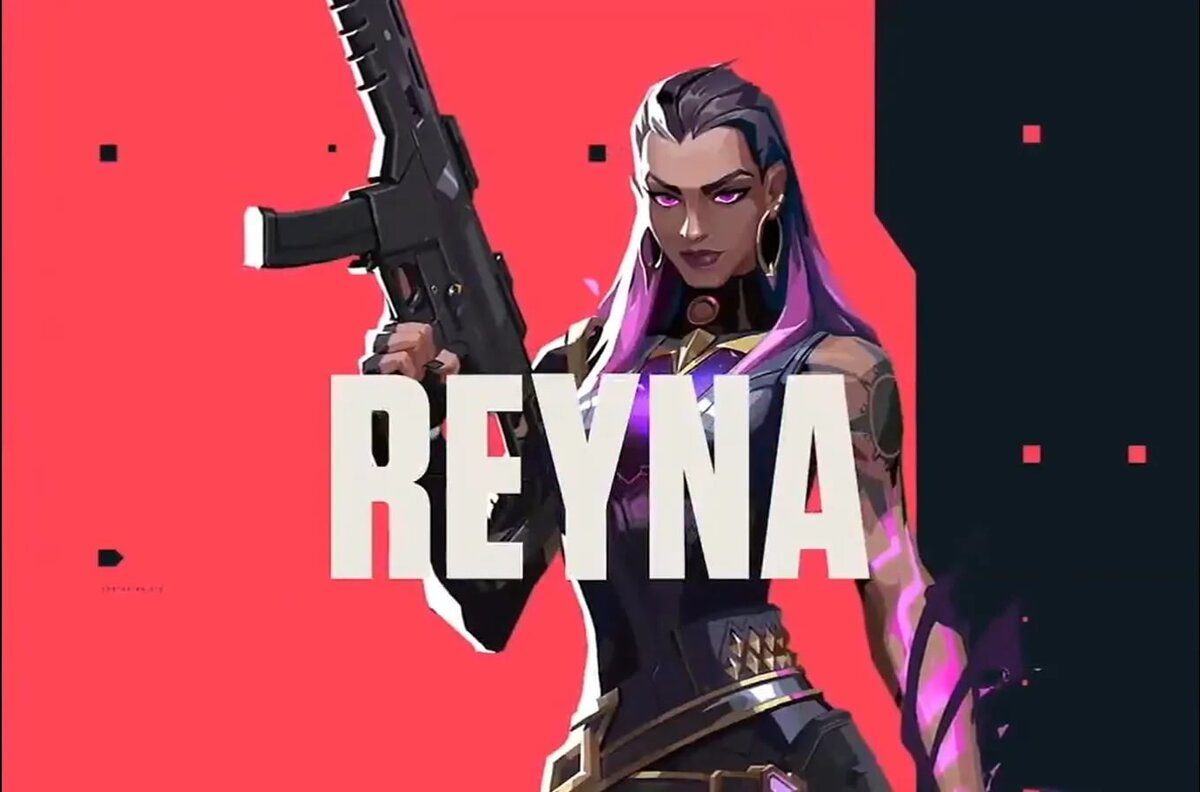 Reyna (рус. Рейна; страна: Мексика) — агент Valorant. Тип: дуэлянт. Мексиканская демон-убийца убийства которой придают ей сил. А еще красотка с фиолетовыми глазами