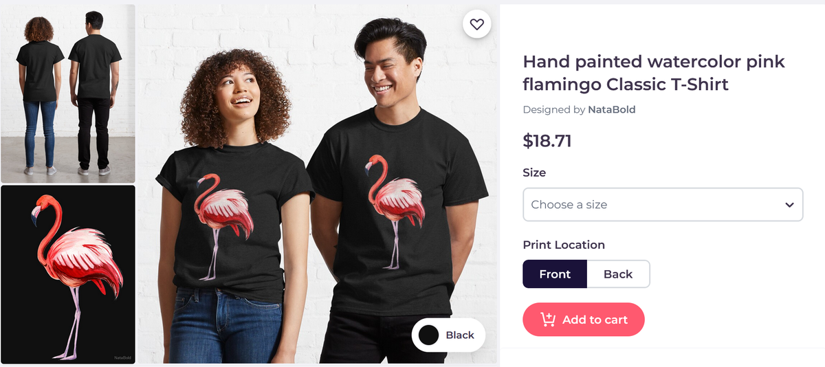 Товар на странице принтшопа