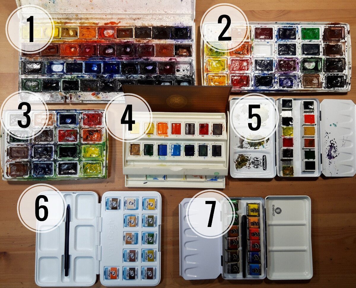 Акварель в кюветах