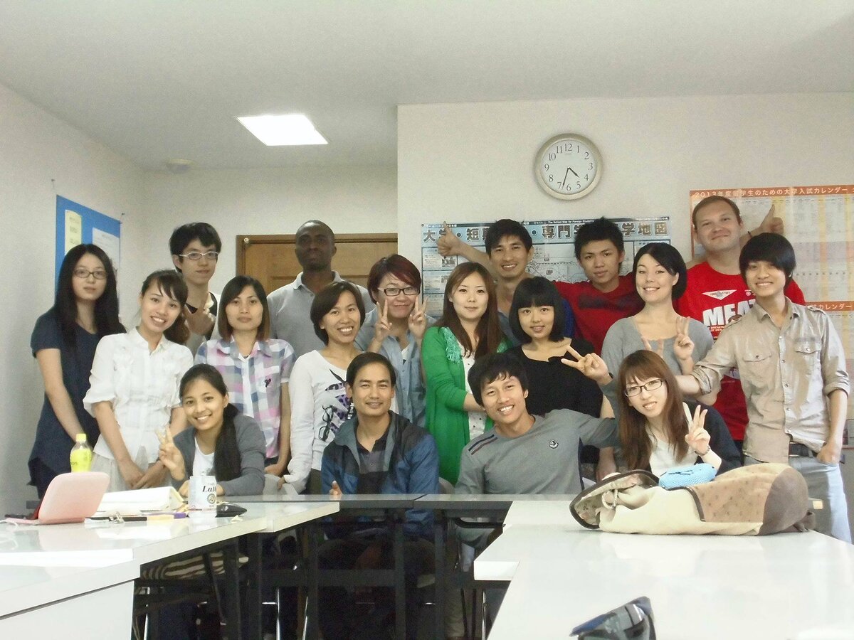 У нас был очень дружный класс. Студенты из Китая, Непала, Вьетнама, Нигерии, России  (2013 г.). 