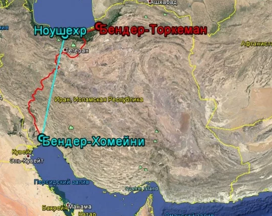 Проект канала из каспийского моря в персидский залив на карте мира