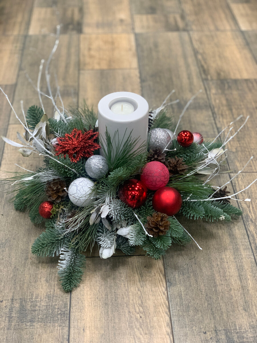 Композиция на стол со свечой