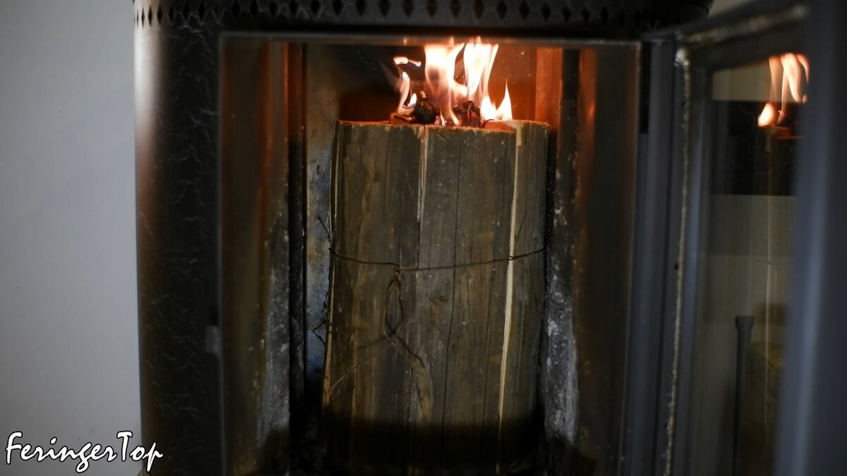 "Финская свеча" в отопительной печи "Нелжа"