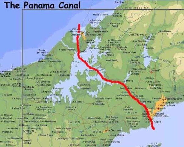 Карта панамского канала на русском языке