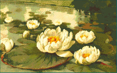 Пример схемы по цене в 9 рублей. "ВОДЯНАЯ ЛИЛИЯ" 220Х138КЛ 