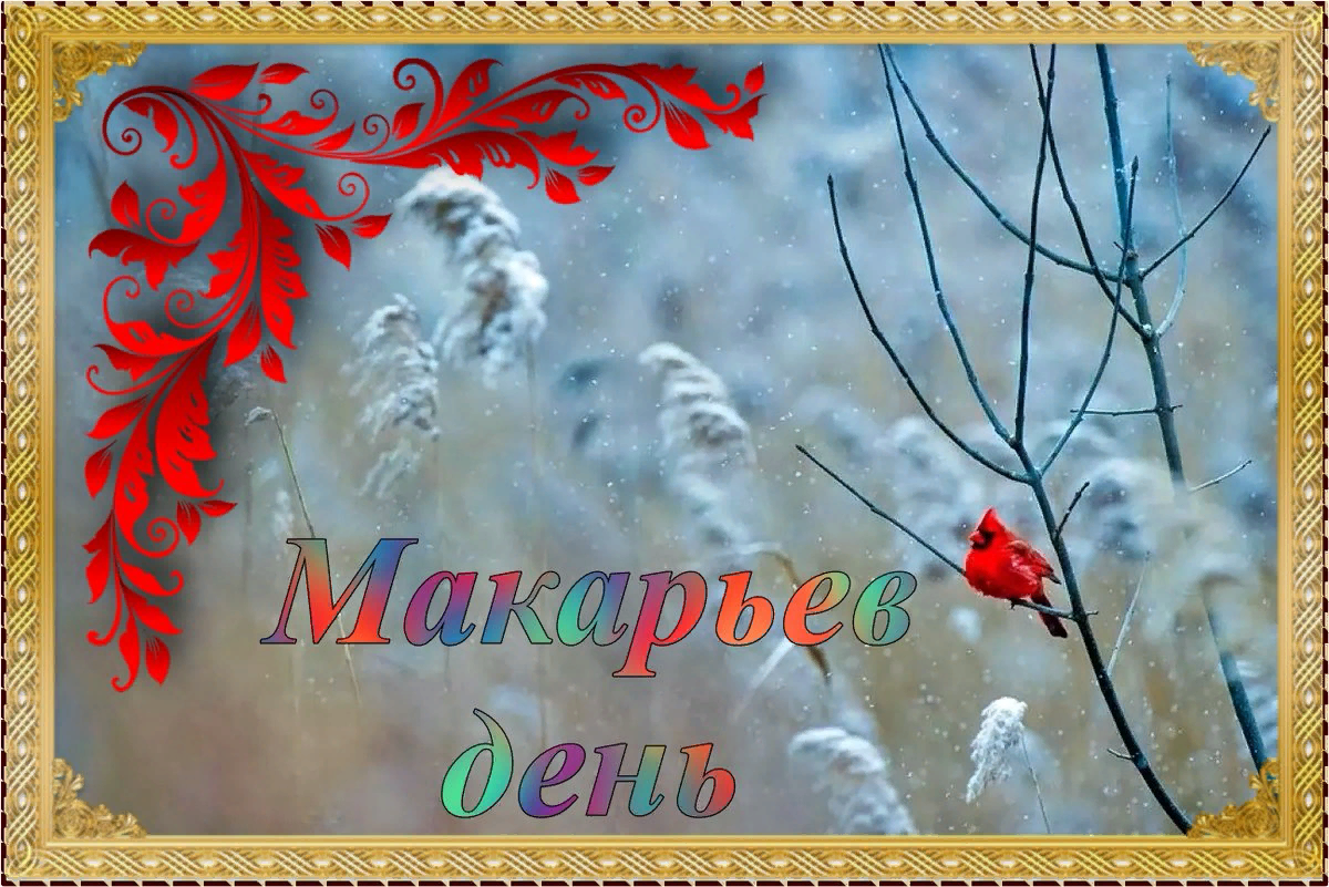 1 февраля главное. Открытки Макарьев день. 1 Февраля Макарьин день.