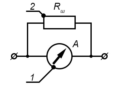 Электрическая схема с амперметром