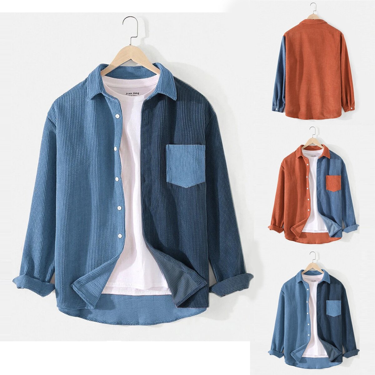 Patchwork corduroy рубашка