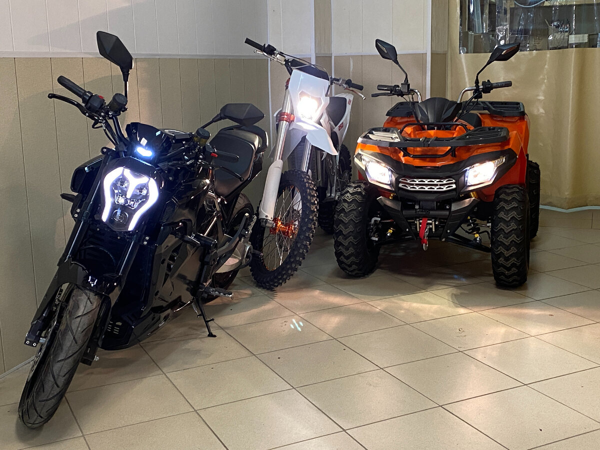 шоссейный электро мотоцикл, электро эндуро DWX250, прогулочный квадроцикл Yetti