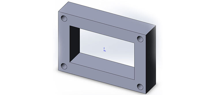 3D модель в SolidWorks, Вытянутая бобышка и вытянутый вырез